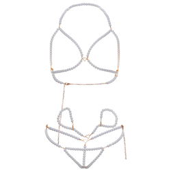 Leg Avenue - Ensemble Bracelets Soutien-Gorge Et String Perles